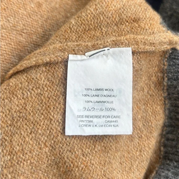 J.Crew 100% Lambswool Color Block Sweater M - Picture 7 of 7